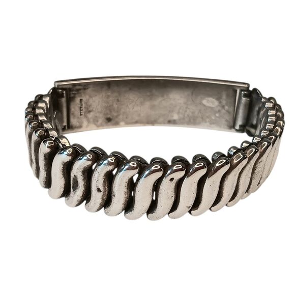 VTG Pitman & Keeler Sterling Silver Sweetheart Expansion Bracelet Clear Stones - Picture 2 of 15